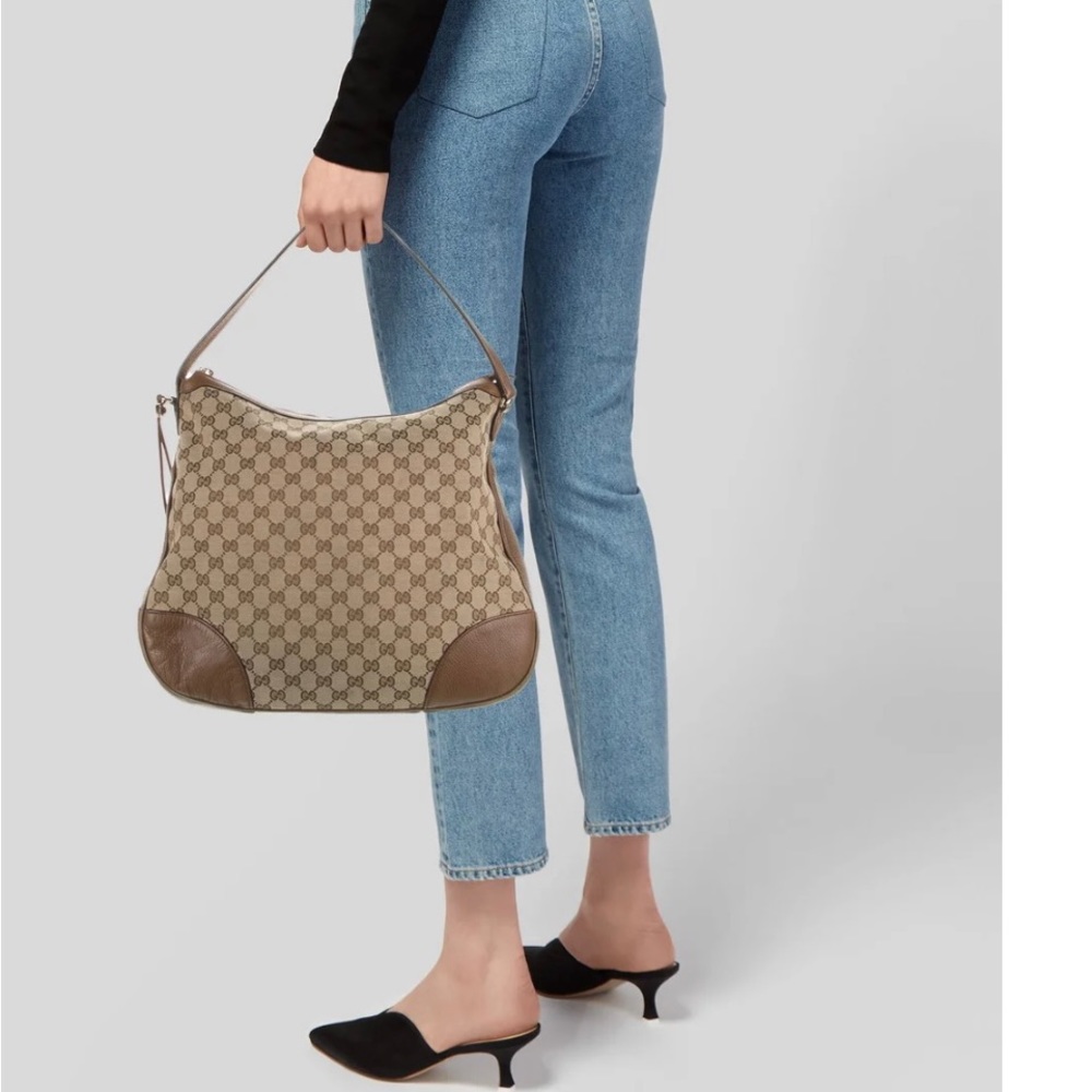 Gucci GG Bree Canvas Leather Hobo - Picture 7 of 11